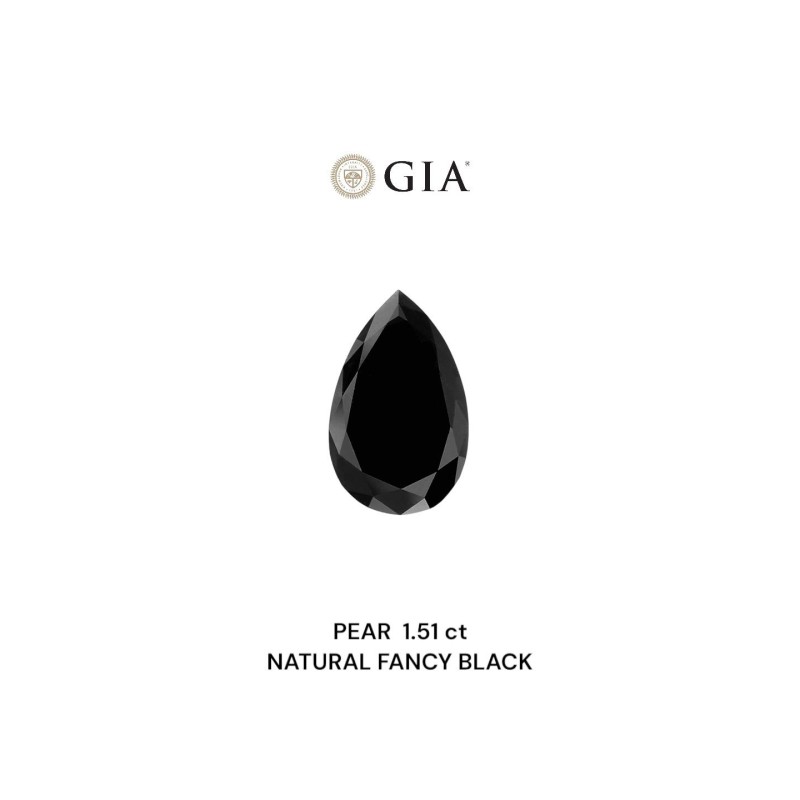 Diament o barwie fantazyjnej szlif gruszkowy, 1.51ct, VVS2, Fancy Black, GIA 1232546622 Diament o barwie fantazyjnej szlif gruszkowy, 1.51ct, VVS2, Fancy Black, GIA 1232546622