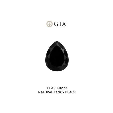 Diament o barwie fantazyjnej szlif gruszkowy, 1.92ct, VVS2, Fancy Black, GIA 1232546605