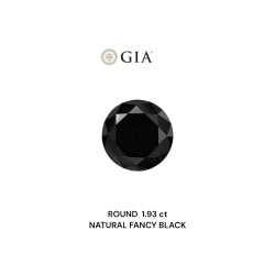 Diament o barwie fantazyjnej szlif okrągły, 1.93ct, VVS2, Fancy Black, GIA 2235636306