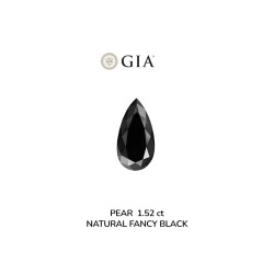 Diament o barwie fantazyjnej szlif gruszkowy, 1.52ct, VVS2, Fancy Black, GIA 2235634929
