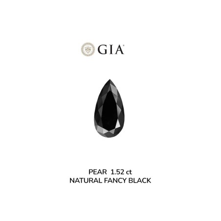 Diament o barwie fantazyjnej szlif gruszkowy, 1.52ct, VVS2, Fancy Black, GIA 2235634929