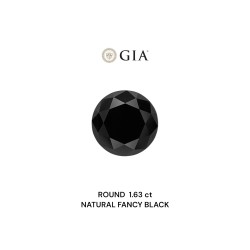 Diament o barwie fantazyjnej szlif okrągły, 1.63ct, VVS2, Fancy Black, GIA 2235636273