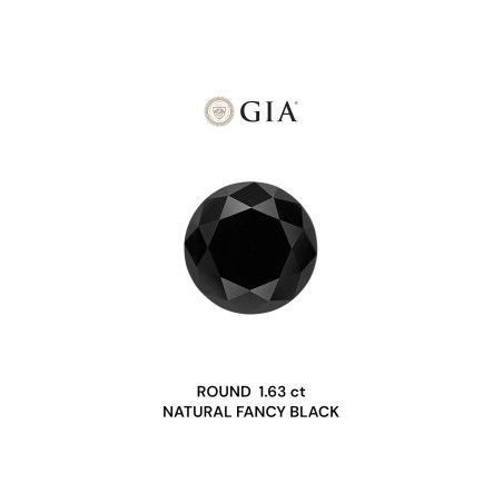 Diament o barwie fantazyjnej szlif okrągły, 1.63ct, VVS2, Fancy Black, GIA 2235636273