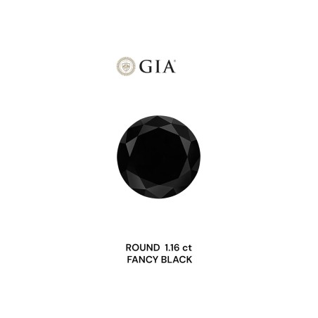 Diament o barwie fantazyjnej szlif okrągły, 1.16ct, VVS2, Fancy Black, GIA 2235636304