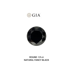 Diament o barwie fantazyjnej szlif okrągły, 1.11ct, VVS2, Fancy Black, GIA 1232637640