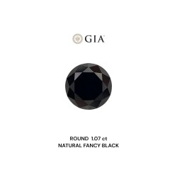 Diament o barwie fantazyjnej szlif okrągły, 1.07ct, VVS2, Fancy Black, GIA 2235637643