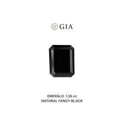 Diament o barwie fantazyjnej szlif szmaragdowy, 1.36ct, VVS2, Fancy Black, GIA 6233636469