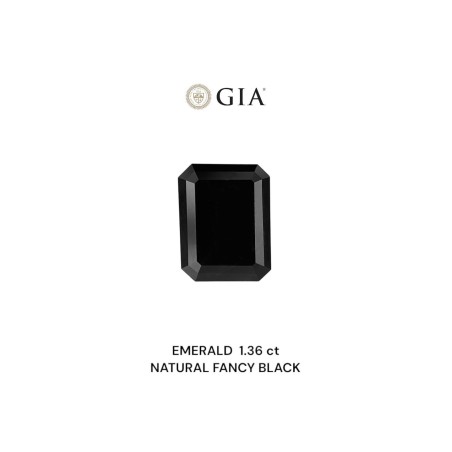 Diament o barwie fantazyjnej szlif szmaragdowy, 1.36ct, VVS2, Fancy Black, GIA 6233636469