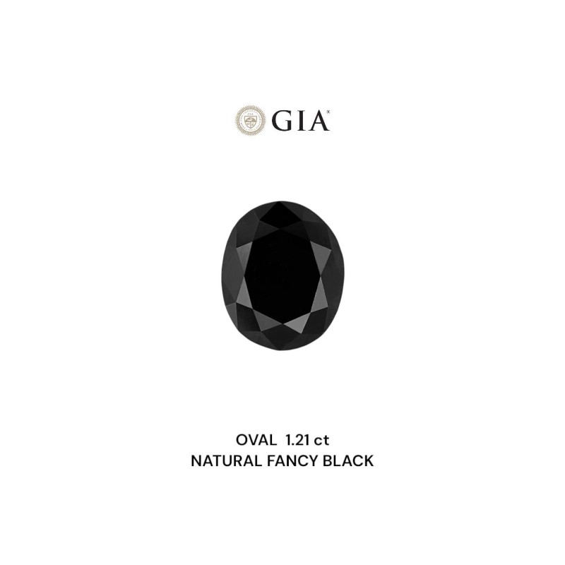 Diament o barwie fantazyjnej szlif owalny, 1.21ct, VVS2, Fancy Black, GIA 2231636310