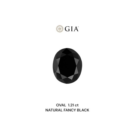 Diament o barwie fantazyjnej szlif owalny, 1.21ct, VVS2, Fancy Black, GIA 2231636310