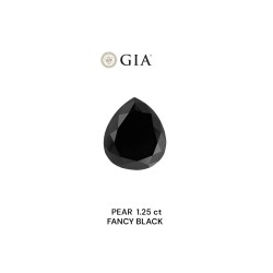 Diament o barwie fantazyjnej szlif gruszkowy, 1.25ct, VVS2, Fancy Black, GIA 2233636361