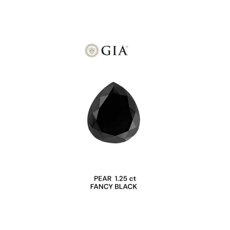 Diament o barwie fantazyjnej szlif gruszkowy, 1.25ct, VVS2, Fancy Black, GIA 2233636361 Diament o barwie fantazyjnej szlif gruszkowy, 1.25ct, VVS2, Fancy Black, GIA 2233636361
