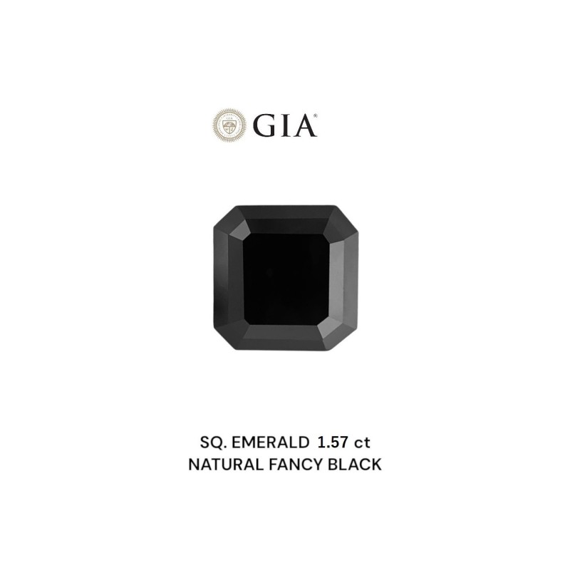 Diament o barwie fantazyjnej szlif szmaragdowy kwadratowy, 1.57ct, VVS2, Fancy Black, GIA 6237639281 Diament o barwie fantazyjnej szlif szmaragdowy kwadratowy, 1.57ct, VVS2, Fancy Black, GIA 6237639281