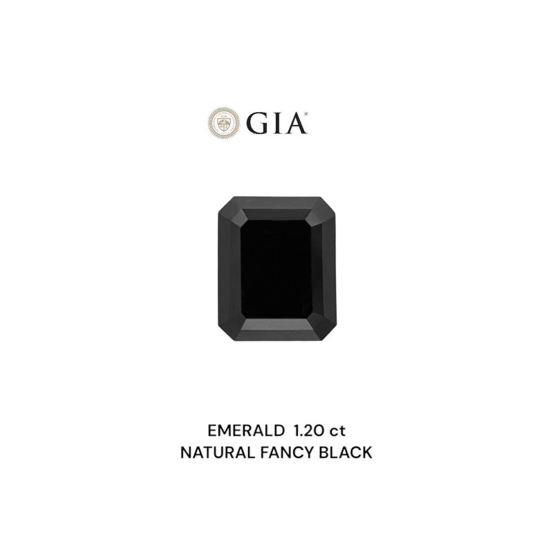 Diament o barwie fantazyjnej szlif szmaragdowy, 1.2ct, VVS2, Fancy Black, GIA 2233634989 Diament o barwie fantazyjnej szlif szmaragdowy, 1.2ct, VVS2, Fancy Black, GIA 2233634989