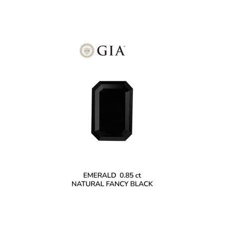 Diament o barwie fantazyjnej szlif szmaragdowy, 0.85ct, VVS2, Fancy Black, GIA 5232639323