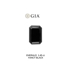 Diament o barwie fantazyjnej szlif szmaragdowy, 1.45ct, VVS2, Fancy Black, GIA 5232639283