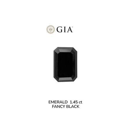 Diament o barwie fantazyjnej szlif szmaragdowy, 1.45ct, VVS2, Fancy Black, GIA 5232639283