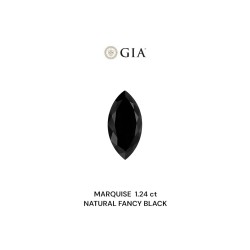 Diament o barwie fantazyjnej markiza, 1.24ct, VVS2, Fancy Black, GIA 1236639654