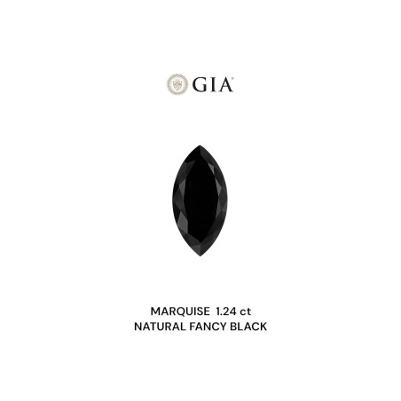 Diament o barwie fantazyjnej markiza, 1.24ct, VVS2, Fancy Black, GIA 1236639654