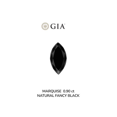 Diament o barwie fantazyjnej markiza, 0.9ct, VVS2, Fancy Black, GIA 6233639293