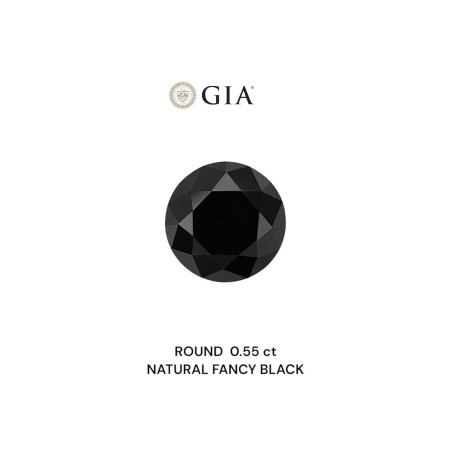 Diament o barwie fantazyjnej szlif okrągły, 0.55ct, VVS2, Fancy Black, GIA 1232639553
