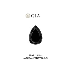 Diament o barwie fantazyjnej szlif gruszkowy, 1.65ct, VVS2, Fancy Black, GIA 2235635985