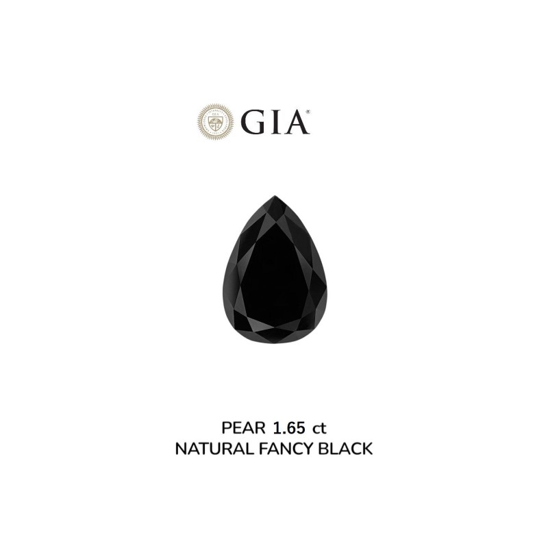 Diament o barwie fantazyjnej szlif gruszkowy, 1.65ct, VVS2, Fancy Black, GIA 2235635985 Diament o barwie fantazyjnej szlif gruszkowy, 1.65ct, VVS2, Fancy Black, GIA 2235635985