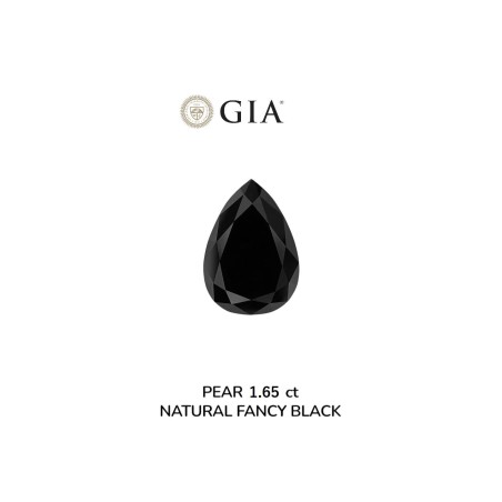 Diament o barwie fantazyjnej szlif gruszkowy, 1.65ct, VVS2, Fancy Black, GIA 2235635985