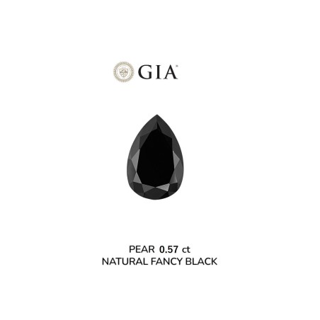 Diament o barwie fantazyjnej szlif gruszkowy, 0.57ct, VVS2, Fancy Black, GIA 1232635915