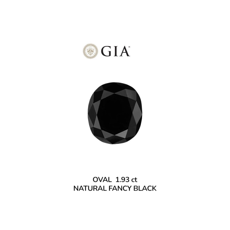 Diament o barwie fantazyjnej szlif owalny, 1.93ct, VVS2, Fancy Black, GIA 5232639286