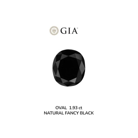 Diament o barwie fantazyjnej szlif owalny, 1.93ct, VVS2, Fancy Black, GIA 5232639286