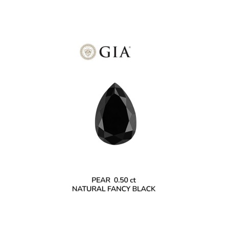 Diament o barwie fantazyjnej szlif gruszkowy, 0.5ct, VVS2, Fancy Black, GIA 2231639327