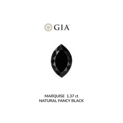 Diament o barwie fantazyjnej markiza, 1.37ct, VVS2, Fancy Black, GIA 6233639549
