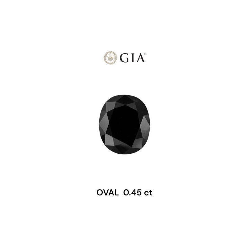 Diament o barwie fantazyjnej szlif owalny, 0.45ct, VVS2, Fancy Black, GIA 2235481485 Diament o barwie fantazyjnej szlif owalny, 0.45ct, VVS2, Fancy Black, GIA 2235481485