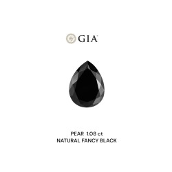 Diament o barwie fantazyjnej szlif gruszkowy, 1.08ct, VVS2, Fancy Black, GIA 1232636377