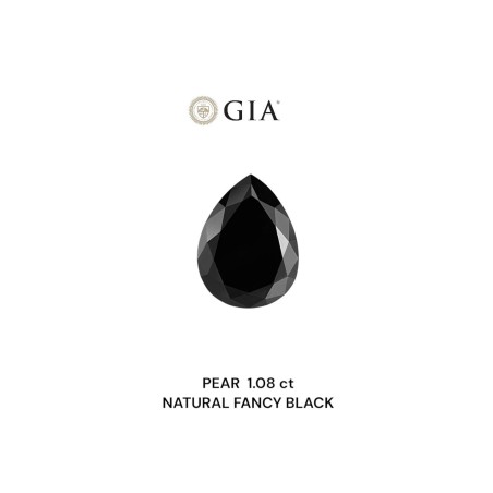 Diament o barwie fantazyjnej szlif gruszkowy, 1.08ct, VVS2, Fancy Black, GIA 1232636377