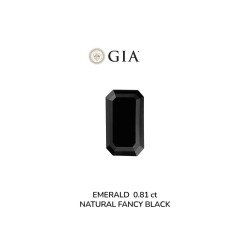 Diament o barwie fantazyjnej szlif szmaragdowy, 0.81ct, VVS2, Fancy Black, GIA 1232635724