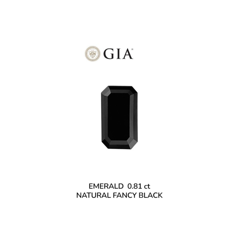 Diament o barwie fantazyjnej szlif szmaragdowy, 0.81ct, VVS2, Fancy Black, GIA 1232635724 Diament o barwie fantazyjnej szlif szmaragdowy, 0.81ct, VVS2, Fancy Black, GIA 1232635724