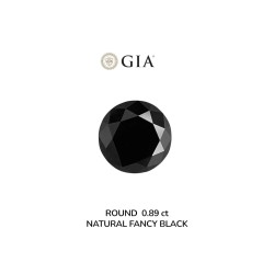 Diament o barwie fantazyjnej szlif okrągły, 0.89ct, VVS2, Fancy Black, GIA 1236636222