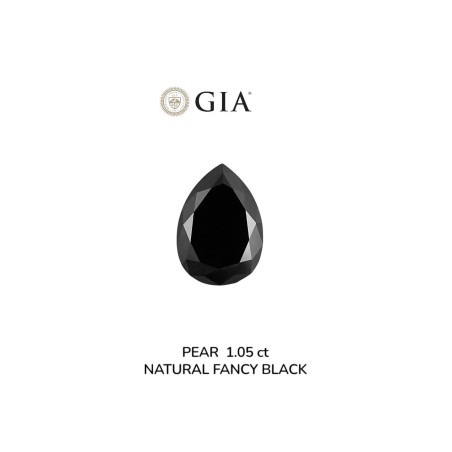 Diament o barwie fantazyjnej szlif gruszkowy, 1.05ct, VVS2, Fancy Black, GIA 6237635996