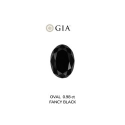 Diament o barwie fantazyjnej szlif owalny, 0.98ct, VVS2, Fancy Black, GIA 1232635785