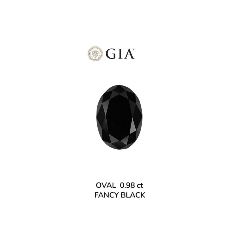 Diament o barwie fantazyjnej szlif owalny, 0.98ct, VVS2, Fancy Black, GIA 1232635785 Diament o barwie fantazyjnej szlif owalny, 0.98ct, VVS2, Fancy Black, GIA 1232635785