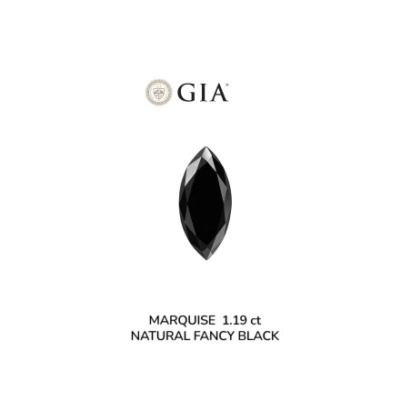 Diament o barwie fantazyjnej markiza, 1.19ct, VVS2, Fancy Black, GIA 1232639284