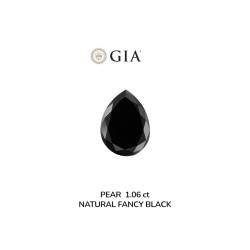 Diament o barwie fantazyjnej szlif gruszkowy, 1.06ct, VVS2, Fancy Black, GIA 6233634986