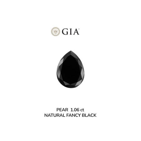 Diament o barwie fantazyjnej szlif gruszkowy, 1.06ct, VVS2, Fancy Black, GIA 6233634986
