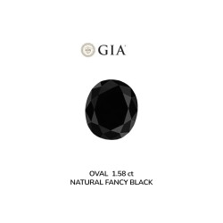 Diament o barwie fantazyjnej szlif owalny, 1.58ct, VVS2, Fancy Black, GIA 2231634973
