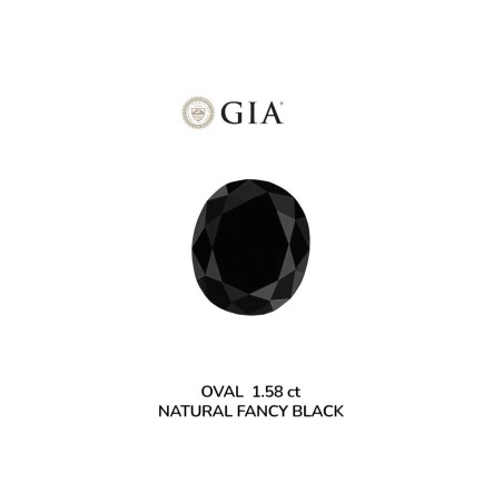 Diament o barwie fantazyjnej szlif owalny, 1.58ct, VVS2, Fancy Black, GIA 2231634973