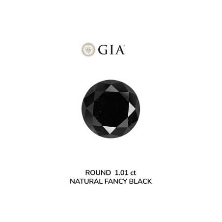 Diament o barwie fantazyjnej szlif okrągły, 1.01ct, VVS2, Fancy Black, GIA 2231634938
