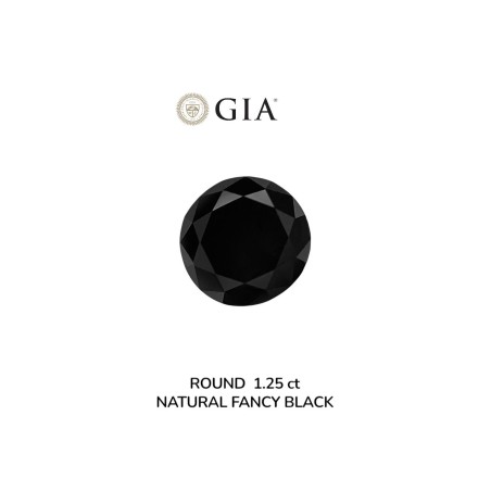 Diament o barwie fantazyjnej szlif okrągły, 1.25ct, VVS2, Fancy Black, GIA 2235639208