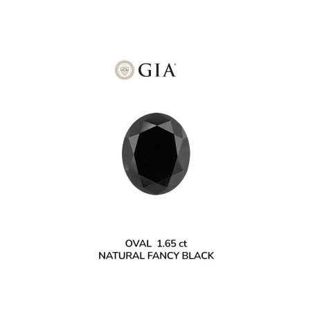 Diament o barwie fantazyjnej szlif owalny, 1.65ct, VVS2, Fancy Black, GIA 2233634987